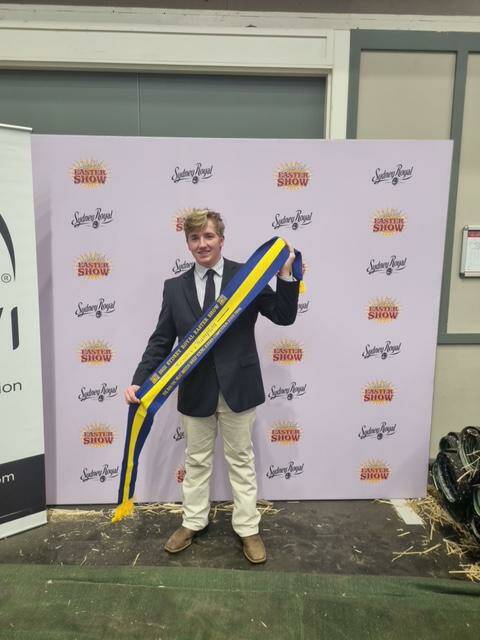 Thomas Andersen was reserve champion for the Meat and Dual Purpose Sheep competition. Photo: Supplied. 