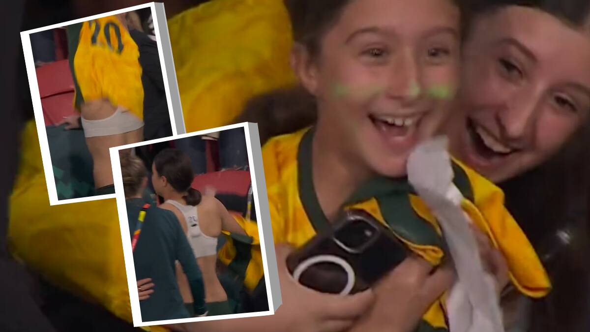 Zara Borcak received Sam Kerr's Matildas jersey. Pictures supplied