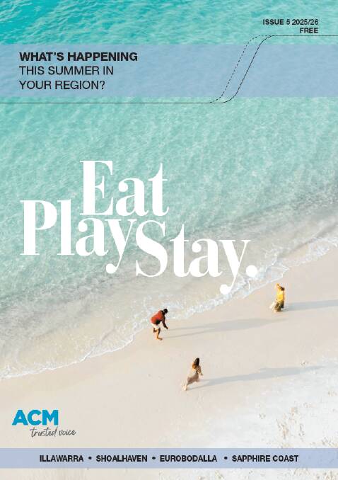 Murrays Beach in Jervis Bay features on the cover summer 2025/26 cover of Eat Play Stay. Picture Destination NSW Murrays Beach in Jervis Bay features on the cover summer 2025/26 cover of Eat Play Stay. Picture Destination NSW
