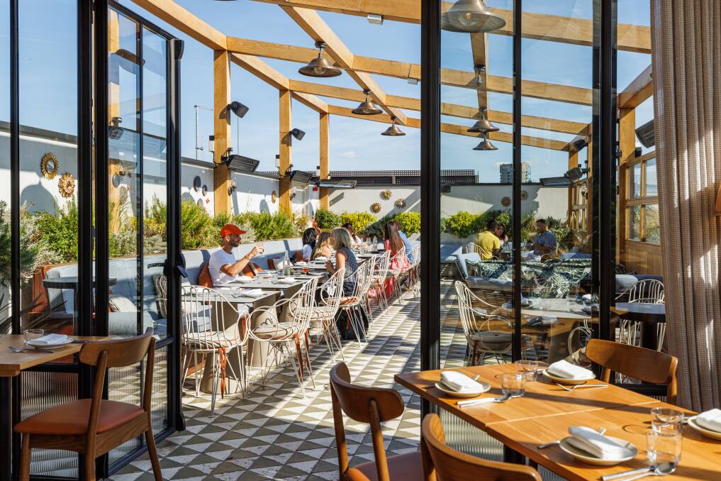 The Hoxton hotel's rooftop area. The Hoxton hotel's rooftop area.