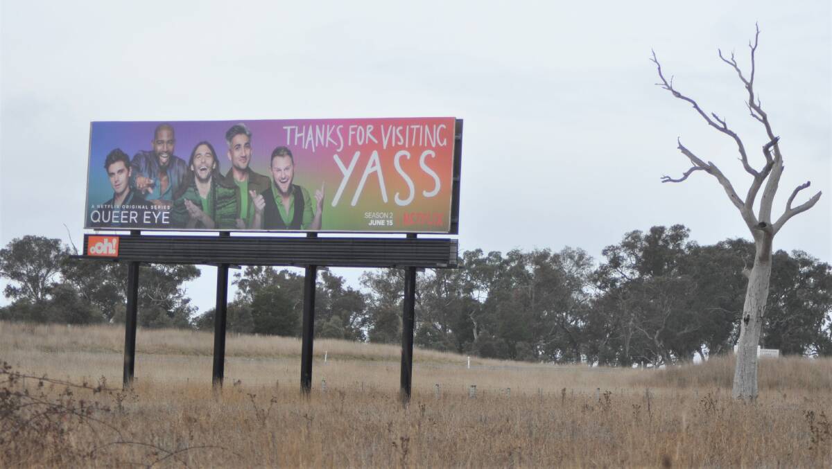 THANKS FOR VISITING: A new sign thanking visitors for coming to Yass was erected in the last week.Picture: Toby Vue
