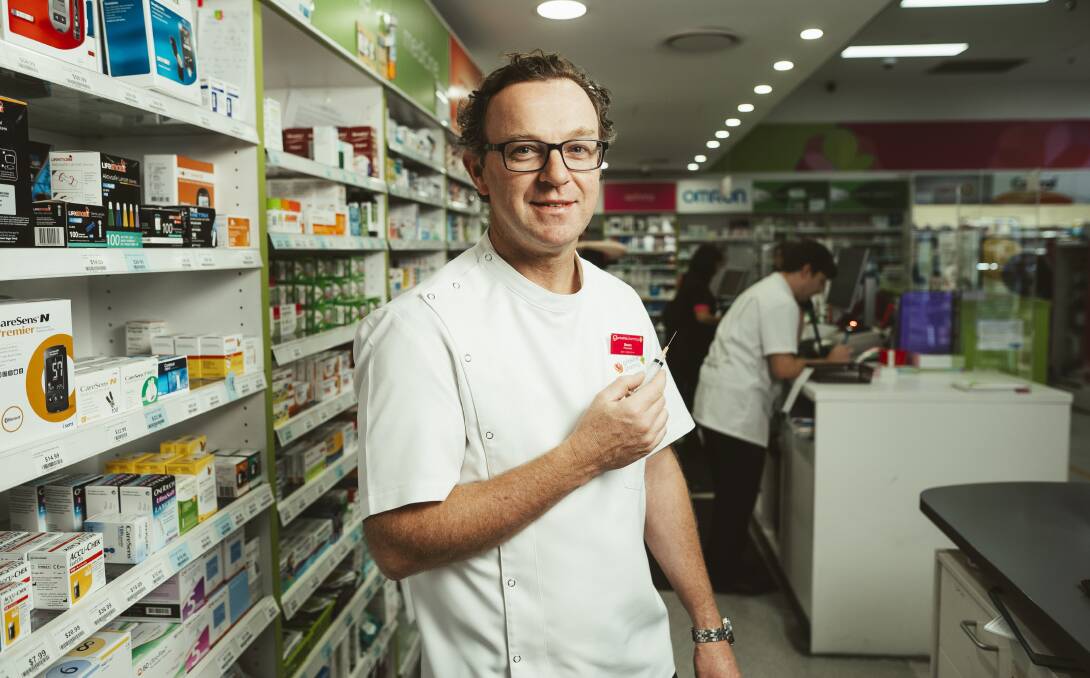 Pharmacy Guild of Australia's ACT branch president Simon Blacker, who says pharmacies are keen to start helping with the vaccine rollout. Picture: Dion Georgopoulos