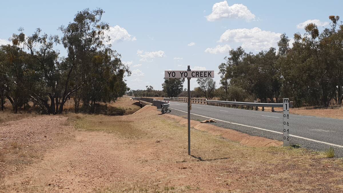 Yo Yo Creek as it appears today on the Mitchell Highway between Augathella and Charleville.