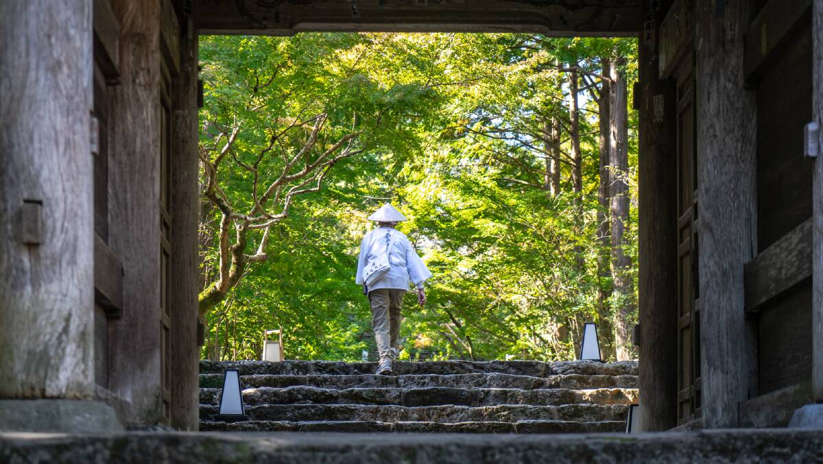 Holidays where people are challenged physically and emotionally are becoming more popular, like this pilgrimage walk on Japan's Shikoku island. Picture: Michael Turtle