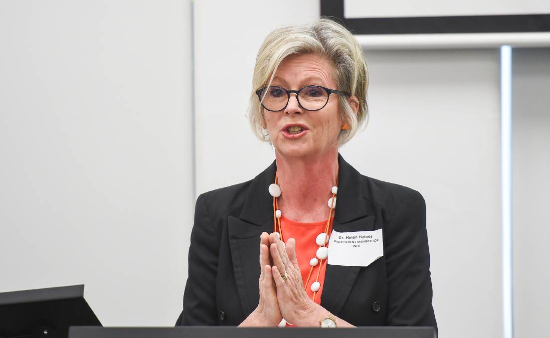 CALL TO ACTION: Indi MP Helen Haines at the event on Wednesday.