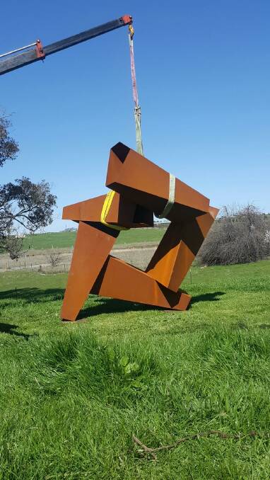 Installation is underway at the Cooma Cottage in preperation of this year's Sculpture in the Paddock. Photo: Supplied