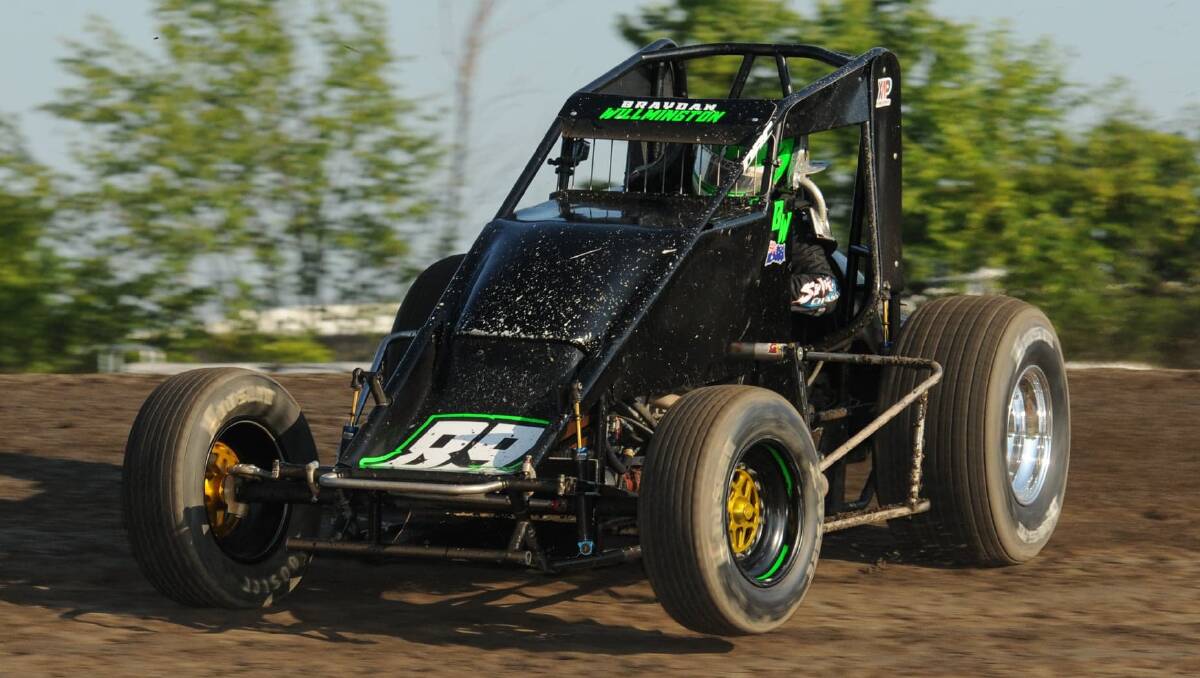 USA DREAM: Braydan Willmington living his USA dream against some of  Indiana's quickest 410 wingless sprintcar racers during his month-long excursion to the USA. Photo: supplied.