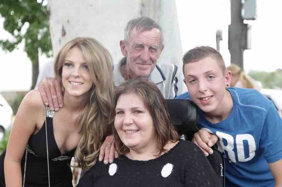 Dalton man David Brown (rear) lost his life in a house fire on Monday morning. He is pictured here with children Sarah and Jake and his late wife. Photo supplied.