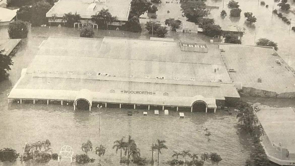 Katherine's only supermarket, Woolies, is submerged in 1998 in the worst natural disaster to befall the town since it was settled.