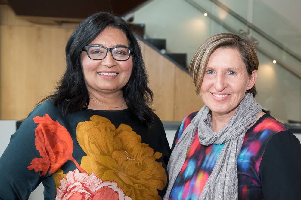 GREEN POWER: Dr Saan Ecker with Australian Greens Senator for NSW Dr Mehreen Faruqi. Dr Faruqi will be at the Greens launch in February . Photo supplied. 