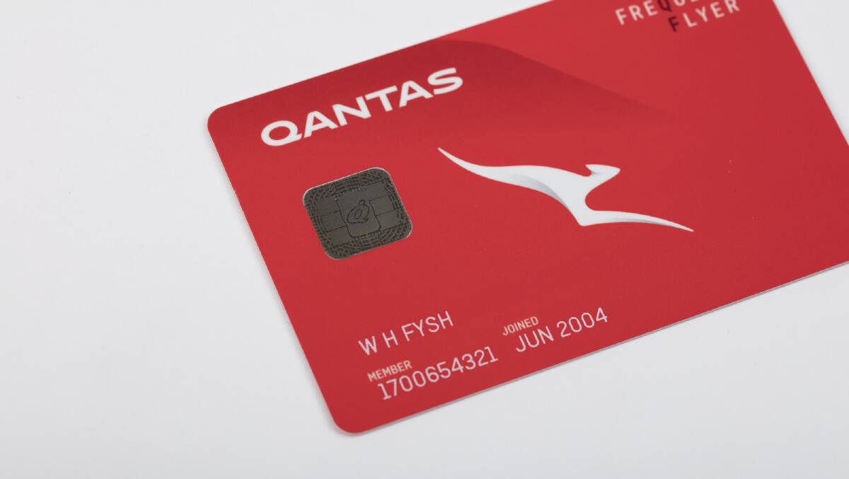 A Qantas frequent flyer card.