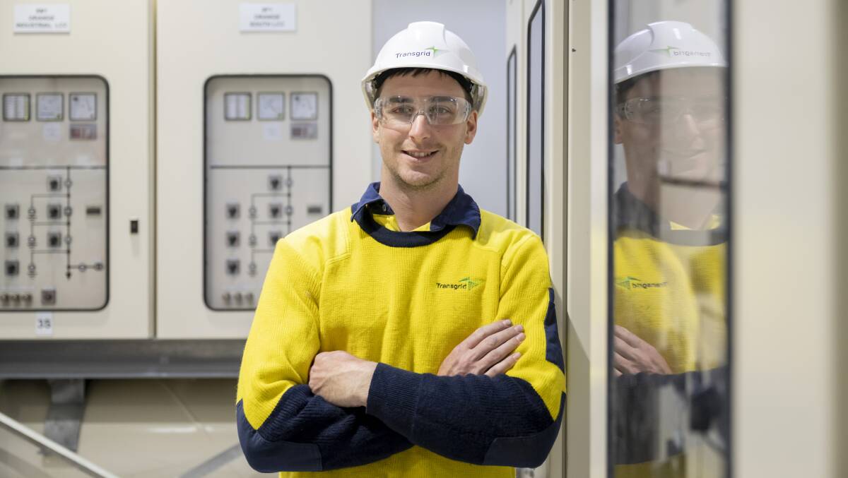 Transgrid apprentice Josh Barker is encouraging others to take up the call and build on the country's future of power. Picture: supplied. 