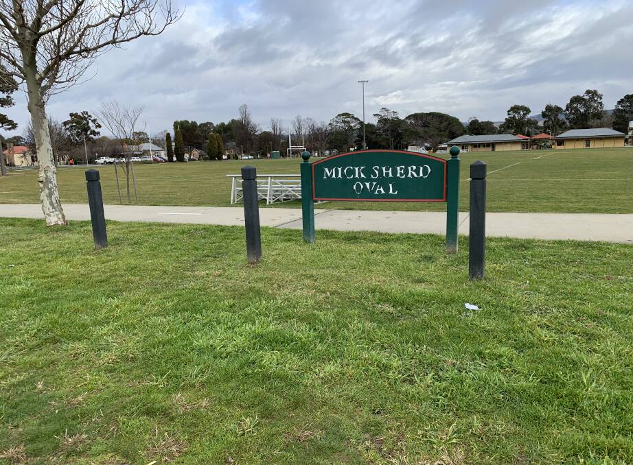 A large chunk of the historic Mick Sherd Oval is under threat from the Bungendore Park high school proposal. Picture: Peter Brewer