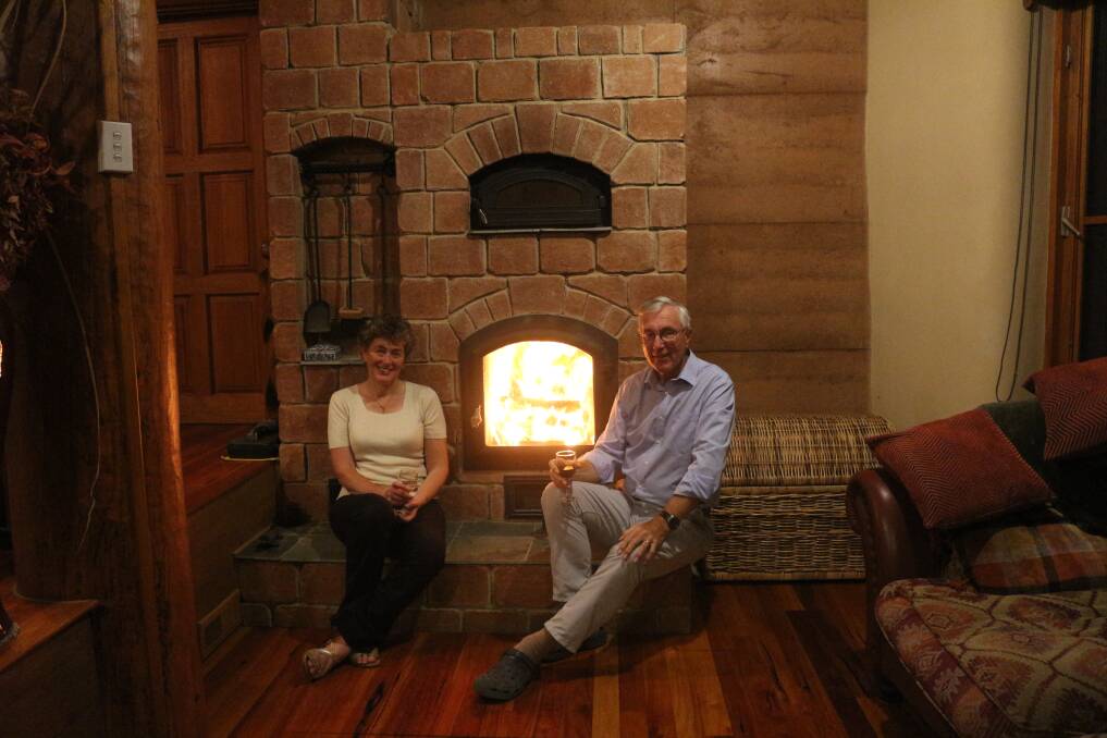 Enthusiastic: Alan Burdon and Fiona Kotvojs are passionate about getting more Australians to use masonry heaters. Photo: Supplied.