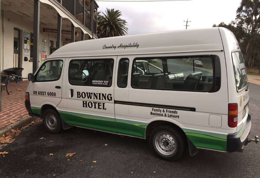 Courtesy Bus: Bowning is just 10 minutes drive from Yass. You can book the bus on Wednesdays for roast night, plus it runs every Friday and Saturday night.