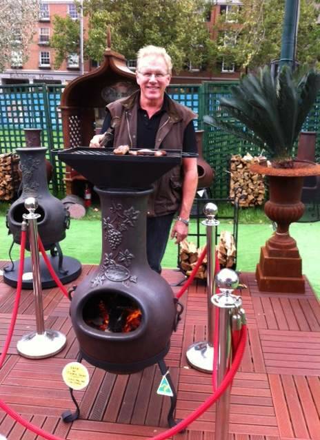 Exhibitors: Andrew and Liz go to many shows to demonstrate their outdoor heating and cooking options. Photo: Supplied.
