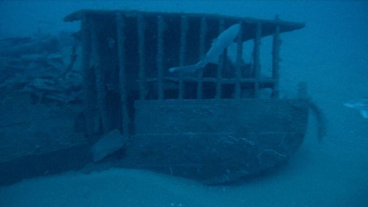 WATERY GRAVE: A still from video footage taken of the sunken vessel. 