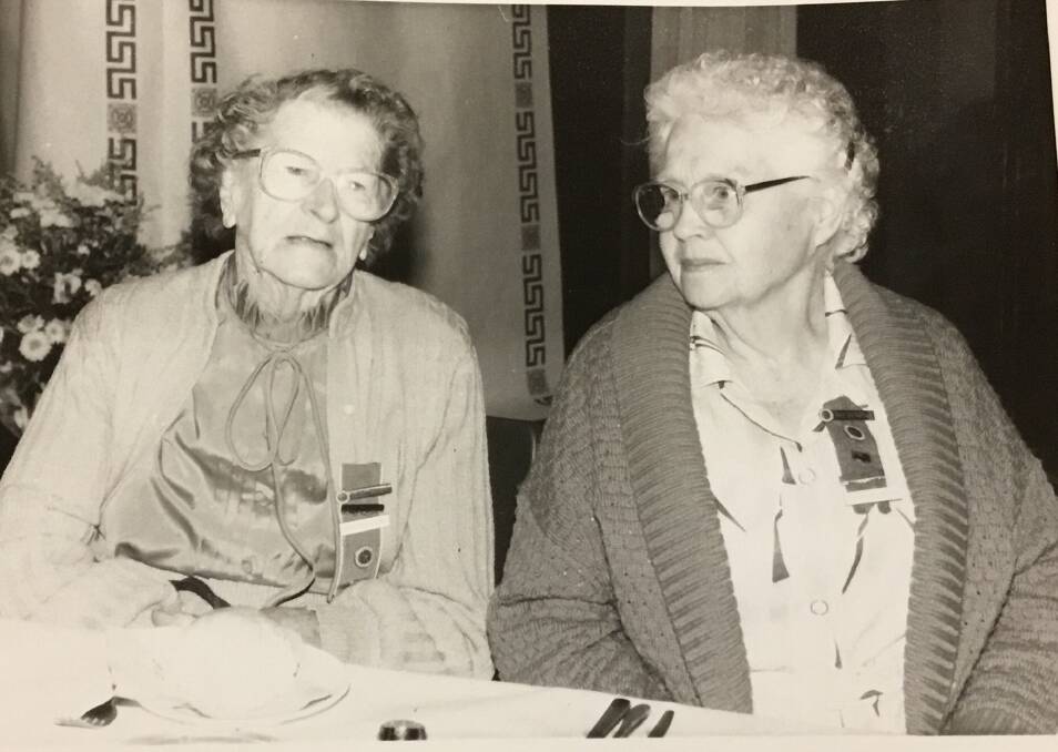 Rae Burgess with Hazel Gruber at CWA birthday Party April 1970. Courtesy Yass & District Historical Society.