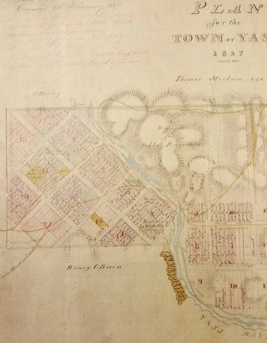 A detail of the 1937 map held in the Historical Society archives.