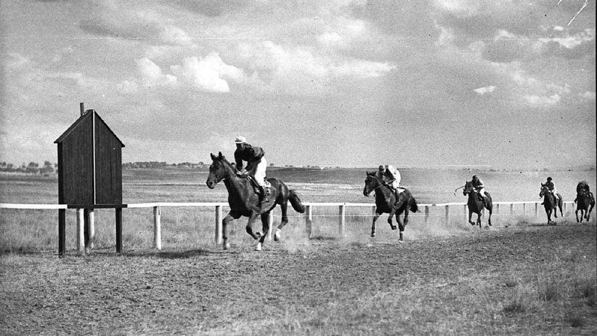 OFF AND RACING: Racing at Marchmont, 1936. Photo: The Collection of the State Library of NSW
