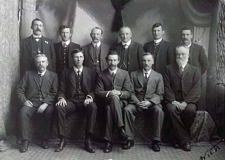 RESPECTED: Aldermen of the Yass Municipal Council for 1908-9. William Taylor is seen in the front row seated on the left. Photo: Yass & District Historical Society