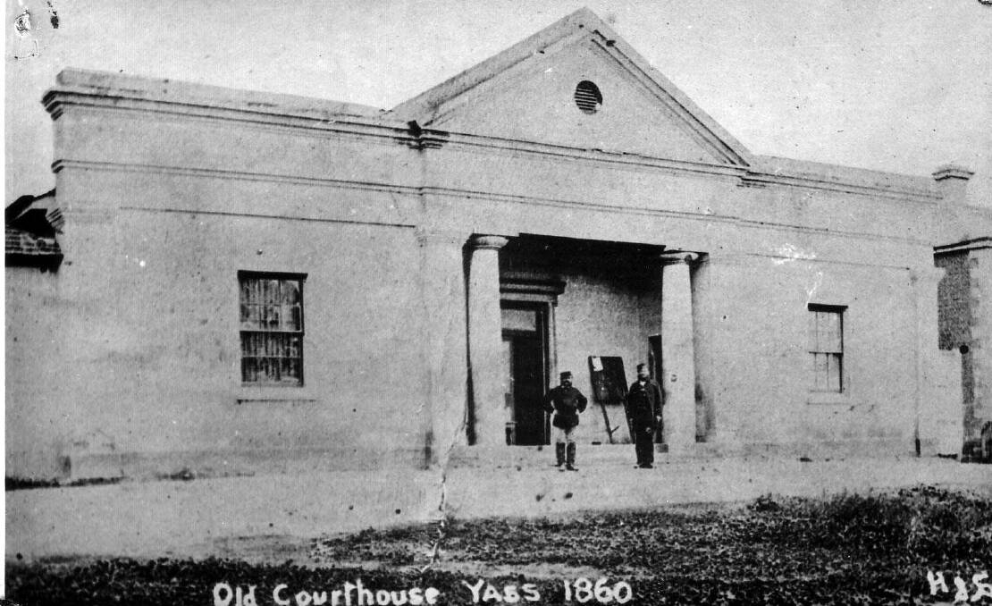 LAW AND ORDER: The old courthouse in Yass in 1860, where the first gaol was located. Photo: Yass & District Historical  Society Collection.