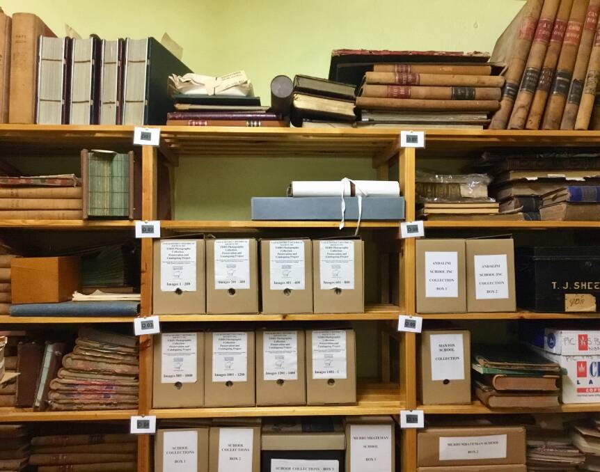 STACKED UP: Some of the resources in the archives, 2019. Photo: Susan O'Leary.