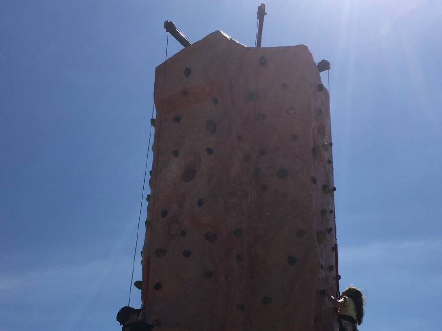 Climbing wall in action at the show. 