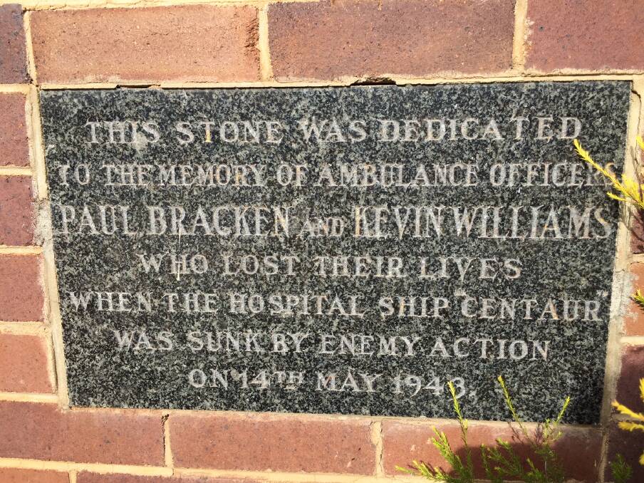 NEVER FORGOTTEN: Memorial plaque for Paul Bracken and Kevin Williams. Photo: Yass & District Society Historical Collection.