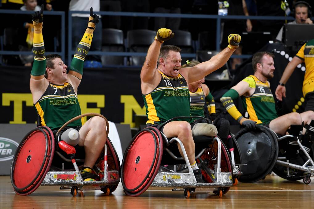 WHEEL WINNERS: The Australian Invictus rugby team were victorious, thanks in part to the wheelchairs that became almost an extension of their bodies.