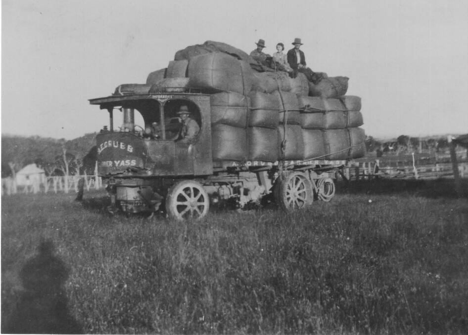 LOADED: Grubb's steam lorry must have made an amazing sight: it resembled a small steam engine with black smoke billowing above the cabin.