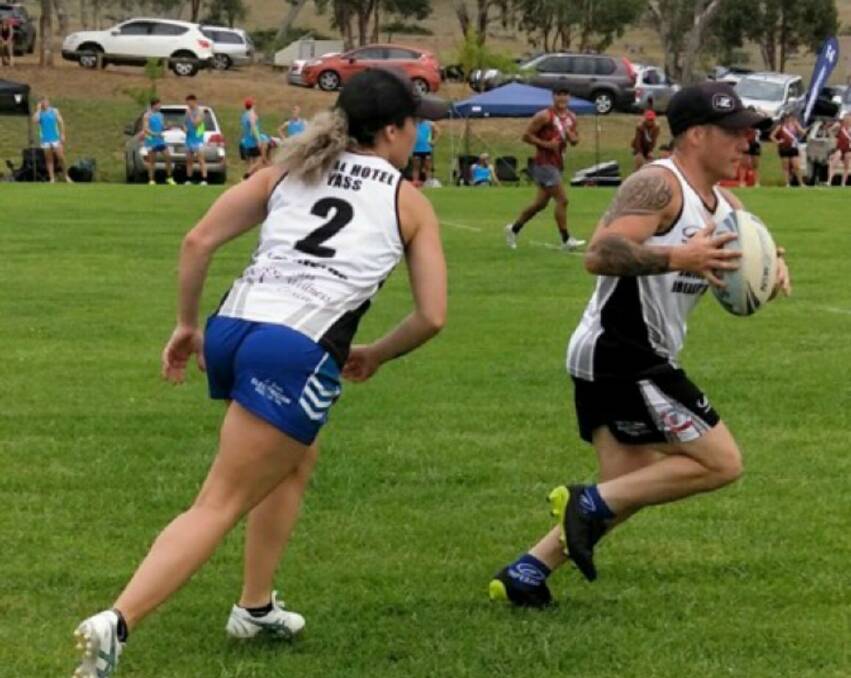 Jess Howard in the midst of a game of touch football. Photo: Supplied.