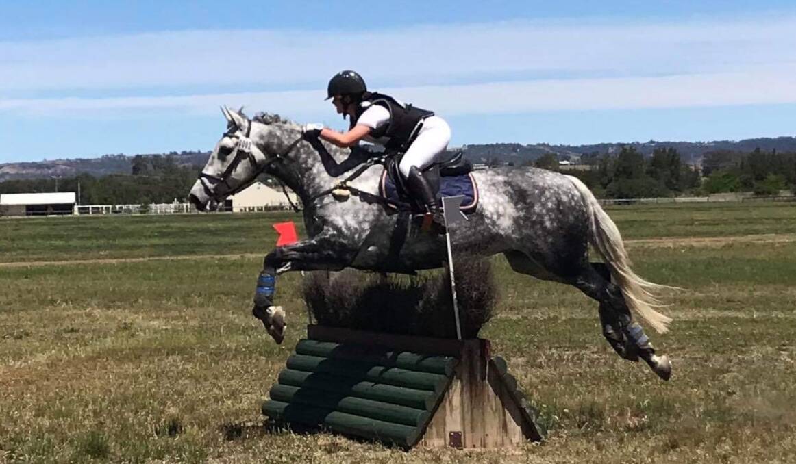Flying high: Lucy O'Sullivan on Blue Steel, who she rode for the duration of the games last month. Photo: Supplied.