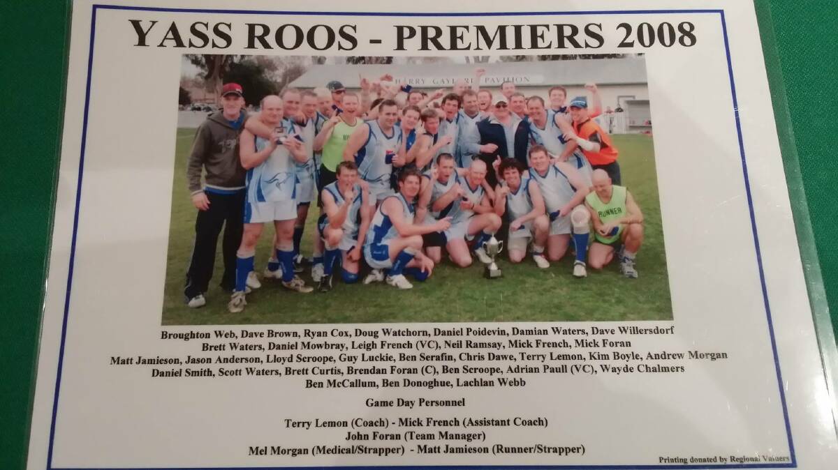 Throwback: The winning team from the 2008 grand final, which beat Gungahlin and set the standard for the Roos' dominance ever since. Photo: Yass Roos. 