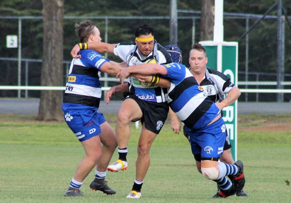 Struggle: Yass struggled to break free from Crookwell's stranglehold on Saturday, which saw them claim a 23-46 win. Photo: Yass Rams.