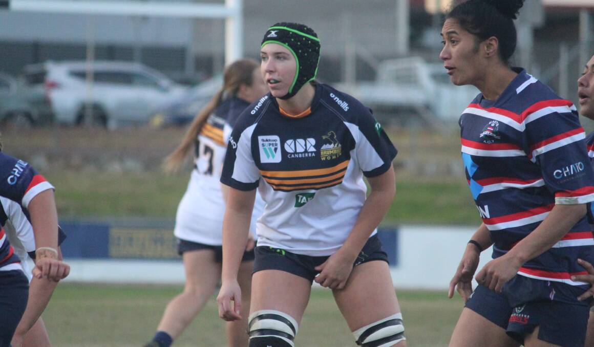 Focused: Getting on the field was a relief for Ash Fernandez, who was one of two Yass women to play for the Brumbies yesterday. Photo: Zac Lowe.