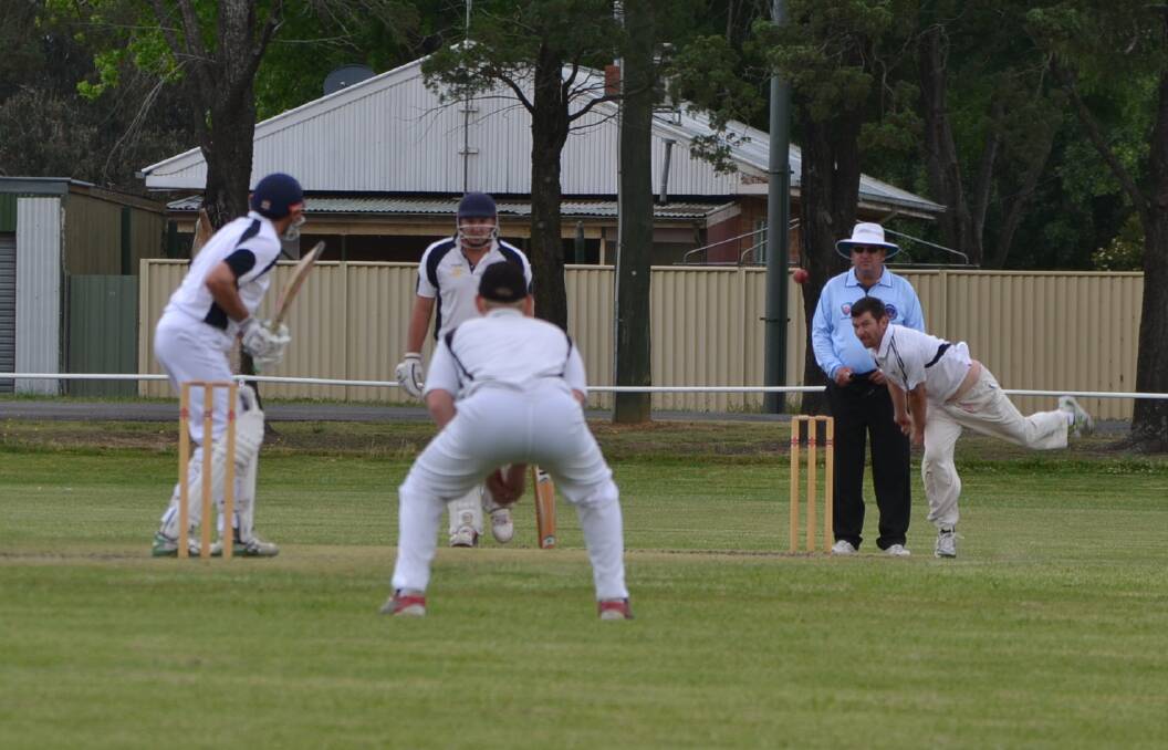 Craig Irwin sends one down for Yass in the most recent Stribley Shield match against Cootamundra. Photo: Zac Lowe. 