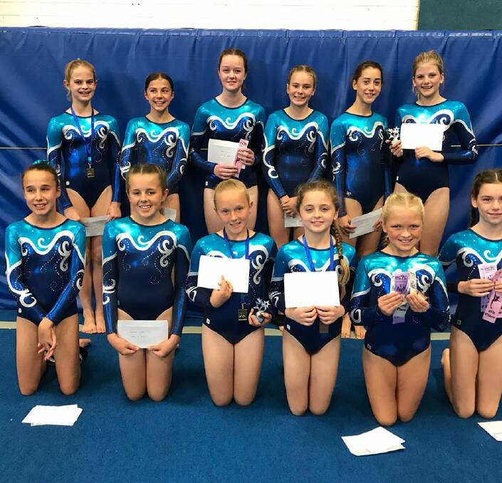 Off to Glendale: The Yass Gymnastics team in Illawarra, where they performed admirably and came away with a number of accolades. Photo: Yass Gymnastics. 