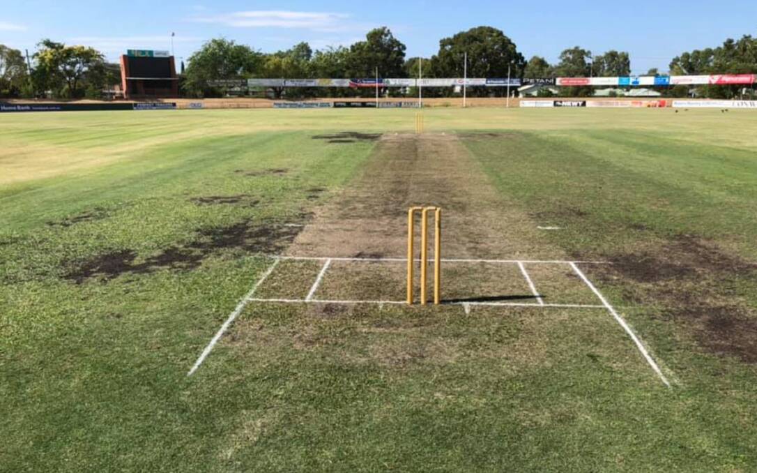 Bunton Park: The wicket in Albury was darker than normal, but it played quite well and saw Albury bludgeon an eight-wicket victory. Photo: Yass District Cricket Association.