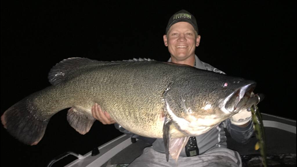 Tim Mathieson with his monstrous 109cm Murray cod. 