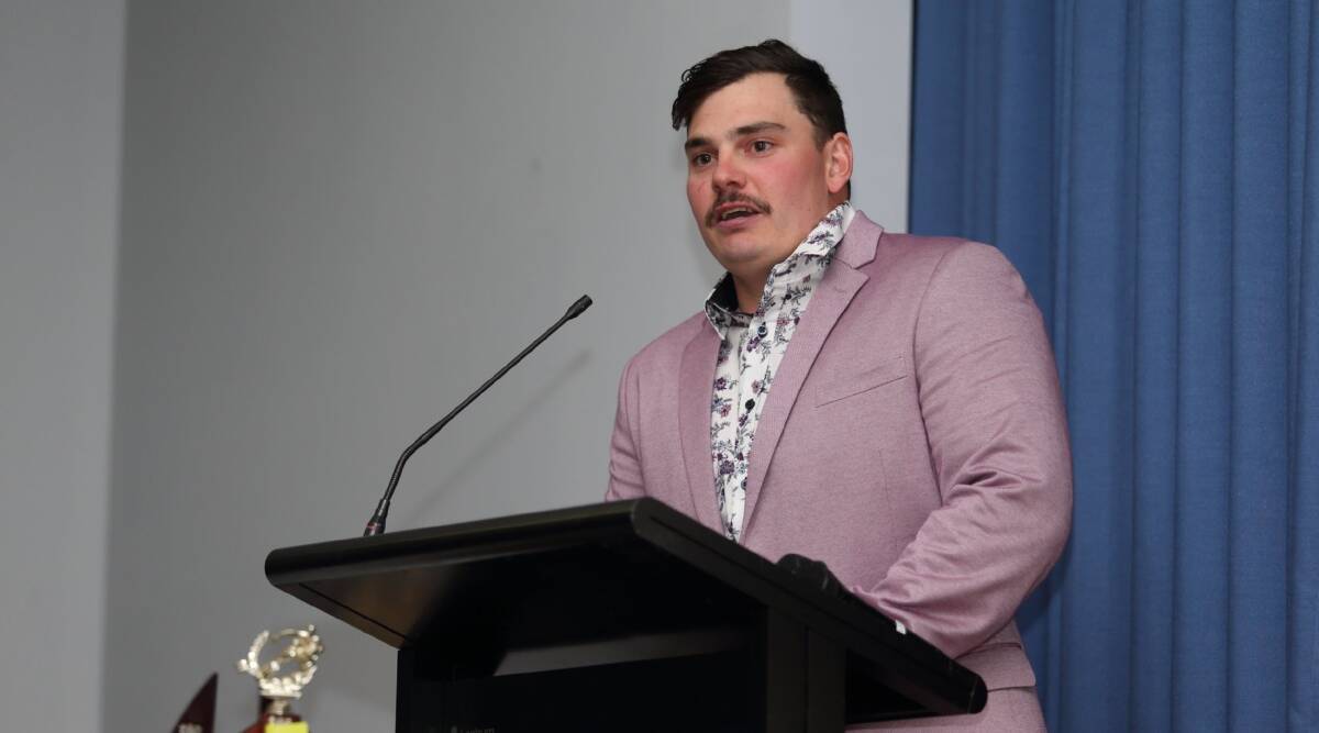 Dressed up: Magpies first grade captain, Shaun Davis, won the Sports Writers Award at the club's presentation night. Photo: Yass Magpies/Facebook.