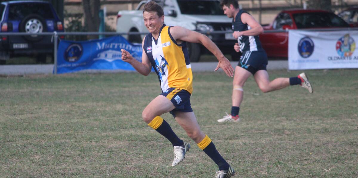 Run the ball: The Murrumbateman Eagles came within a whisker of claiming their first victory on the weekend, only to be undone by the Southern Cats. Photo: Zac Lowe.
