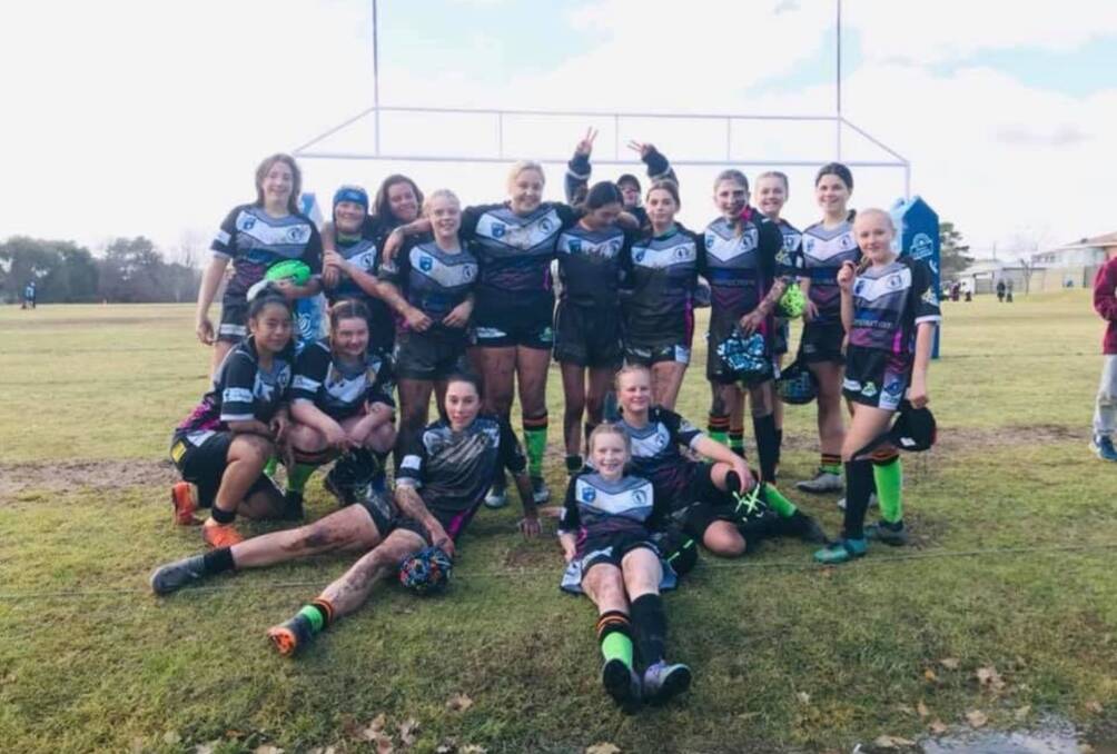 Return: The Magpies made a statement in their first match back for over a month, with a jaw-dropping 36-point second half which drove home a strong victory over the Raiders. Photo: Yass Magpies Womens Rugby League/Facebook.