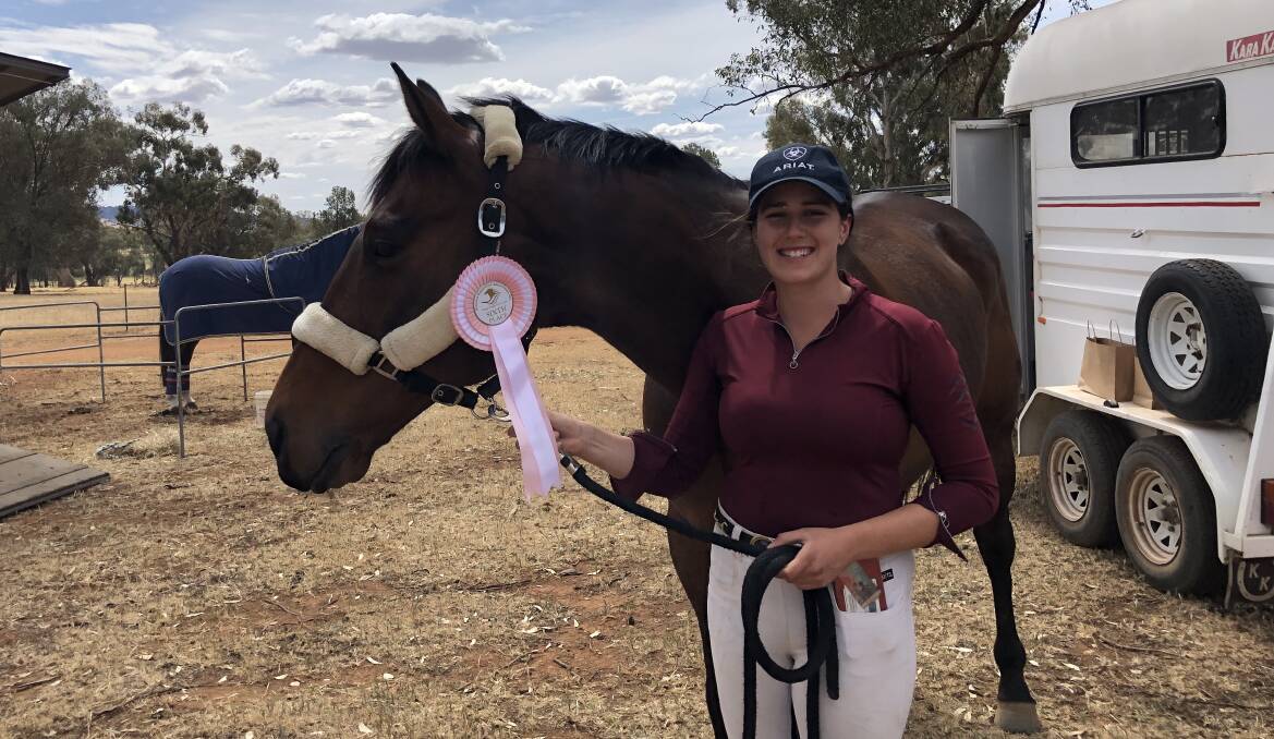 Well-competed: Grace Taylor with Arthella Steve after their sixth-place finish in Wagga Wagga recently. Photo: Supplied.