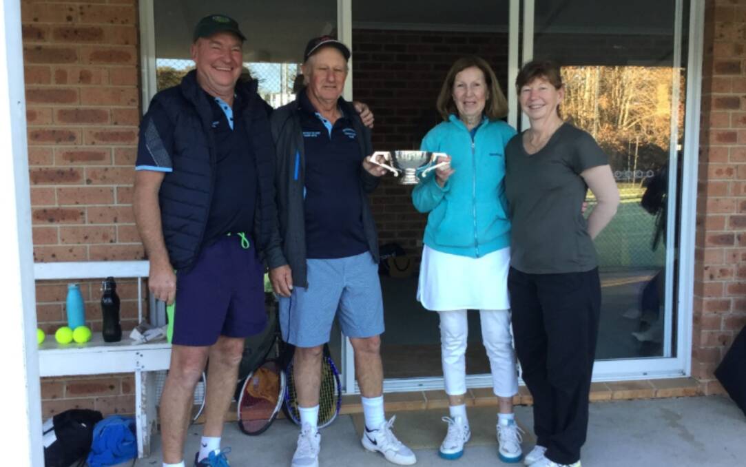 Friendly competition: The Yass Lawn Tennis Club played against the Bungendore Tennis Club for the Triggs Bowl just over a fortnight ago at the Yass Hume Tennis Club. Photo: Supplied.