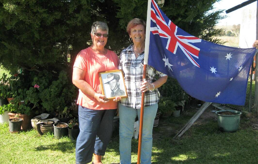 Sisters of the late Barry Thompson, Valda Lees and Helen Keed. A wreath will be placed for him at the Gunning Cenotaph on Anzac Day. Photo: supplied