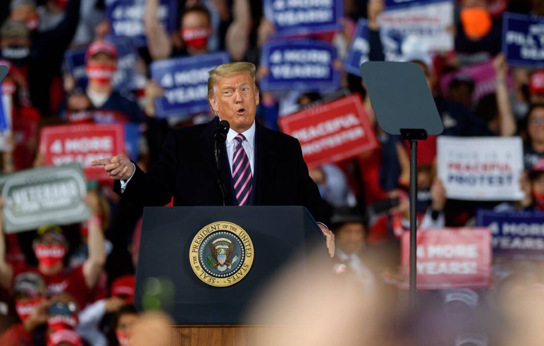 President Trump during a campaign rally in Pennsylvania in September. Picture: Getty Images, Shutterstock