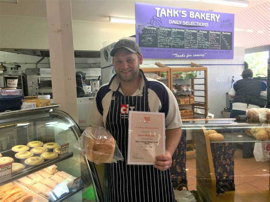 RECOGNITION: Jason McDonald at his workplace - Tank's Bakery at Irvine Square. Photo: Toby Vue