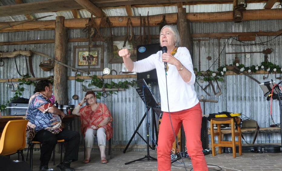 ON SHOW: Robyn Sykes recites a poem at the 2017 Bowning Country Fair. Photo: Toby Vue.