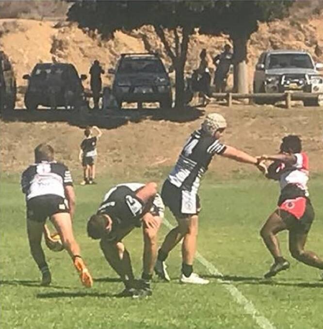 STRONG EFFORT: The Yass Magpies' youth side in action against the North Canberra Bears. Photo: Yass Magpies